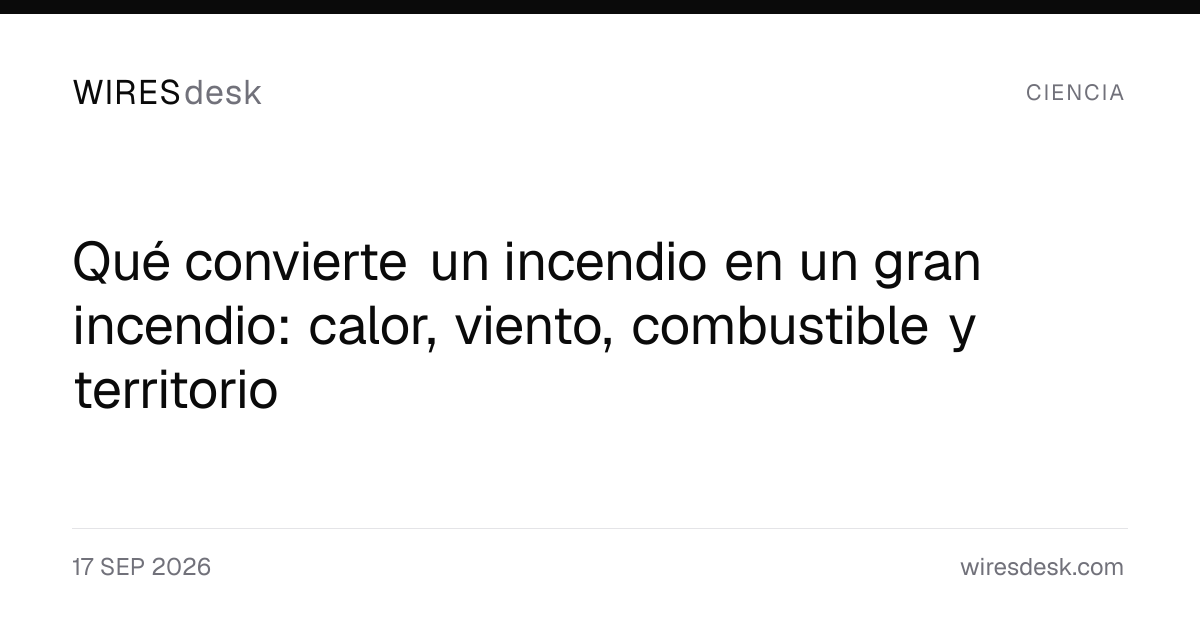 Qué convierte un incendio en un gran incendio: calor, viento, combustible y territorio